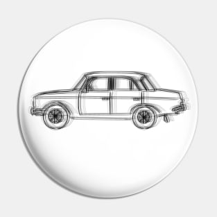 Minimalist Soviet Car Drawing Pin