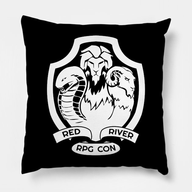 Red River RPG Con 2019 Black & White Pillow by TheLongCon