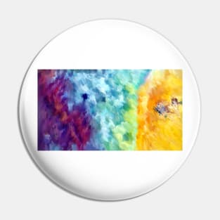 Arial View Beach Impressionist Art Pin