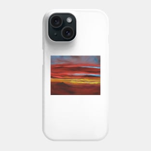 Koko Head Sunrise. As I looked over my lanai on an early morning the colorful sunrise struck me with all of its colorful glory and I quickly snapped a picture and painted it.  This is my painting. Phone Case