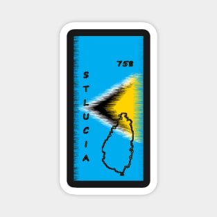 St lucia flag Designed with Name and Area Code - Soca Mode Magnet