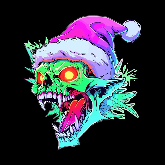 EDM Xmas Party Christmas Zombie Cat by QQdesigns