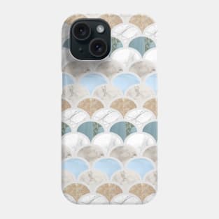 preppy minimalist neutral color beige marble mermaid scales Phone Case