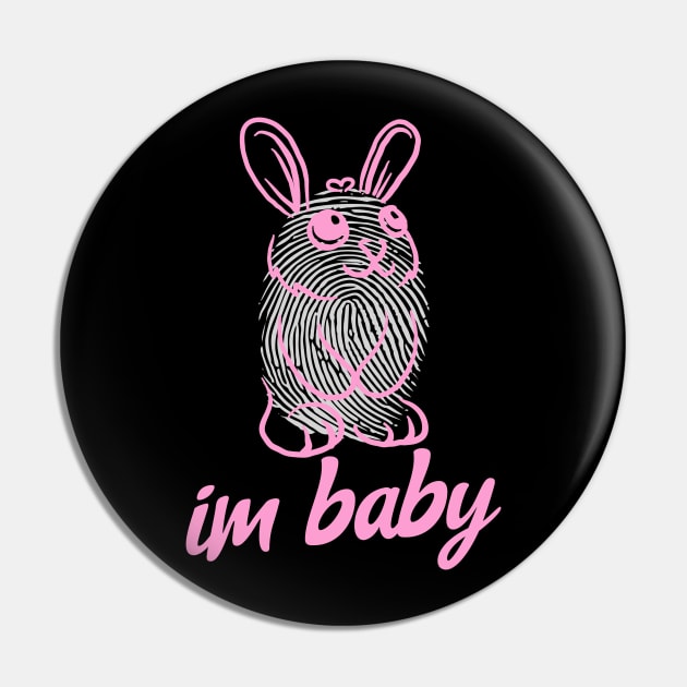 Im Baby Meme Pink Cute Bunny Kawaii Pin by BitterBaubles