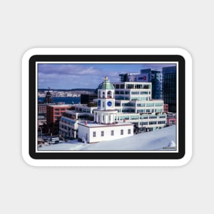 Halifax Town Clock in Winter Magnet
