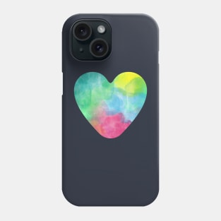 Rainbow Heart Watercolor Illustration Phone Case