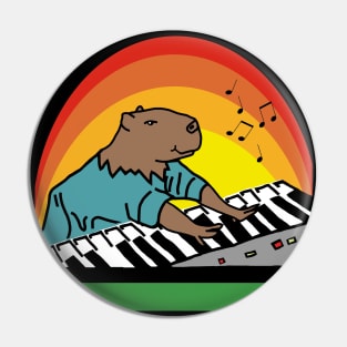 Funny Capybara Makes Music with Piano Keyboards Pin