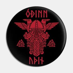 Odin valknut runes red Pin