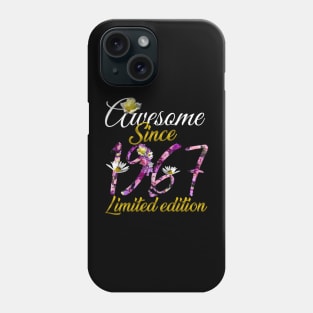 Awesome since 1967 Tee 55 Year Old Floral 55th Birthday Phone Case