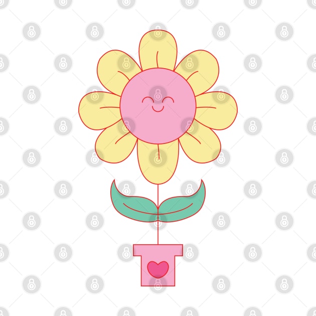 Adorable smiling flower by Duzzi Art