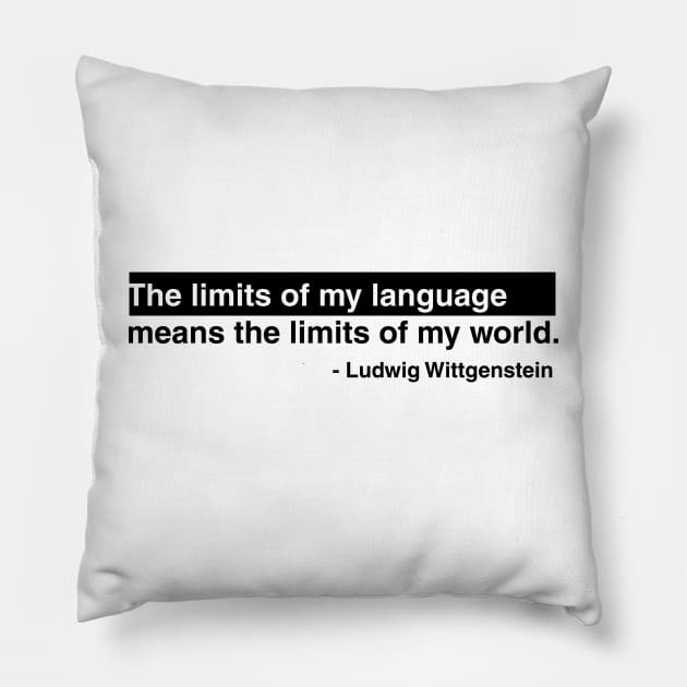 Ludwig Wittgenstein Quote Pillow by lkn