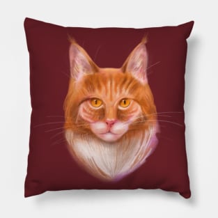 Ginger Maine Coon Cat Pillow