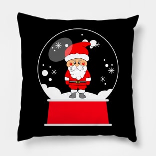 SANTA  Snowglobe Christmas Pillow