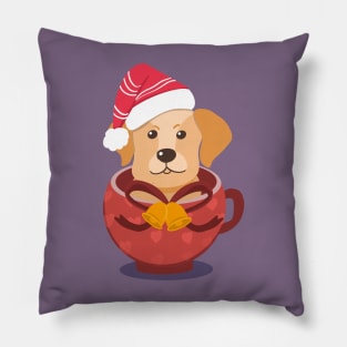 Cute Beagles Puppy In A Cup | Merry Christmas Pillow