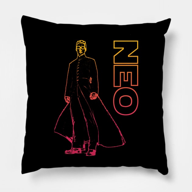 Neo - Matrix retro. Pillow by Clathrus