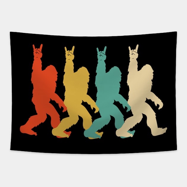 Funny Bigfoot Rock And Roll For Sasquatch Believers Tapestry by Gtrx20