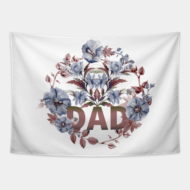 Forget Me Not Floral Wreath Dad Tapestry by slawers