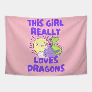 This Girl Really Loves Dragons Tapestry