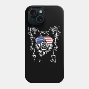 Proud Chihuahua American Flag sunglasses dog Phone Case