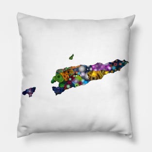 Spirograph Patterned Timor-leste Municipalities Map Pillow