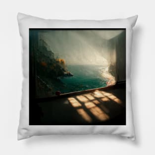 Golden sun on the Amalfi Coast III Pillow