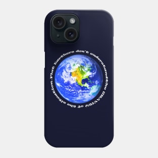 Flat Earth Gravity - white print Phone Case