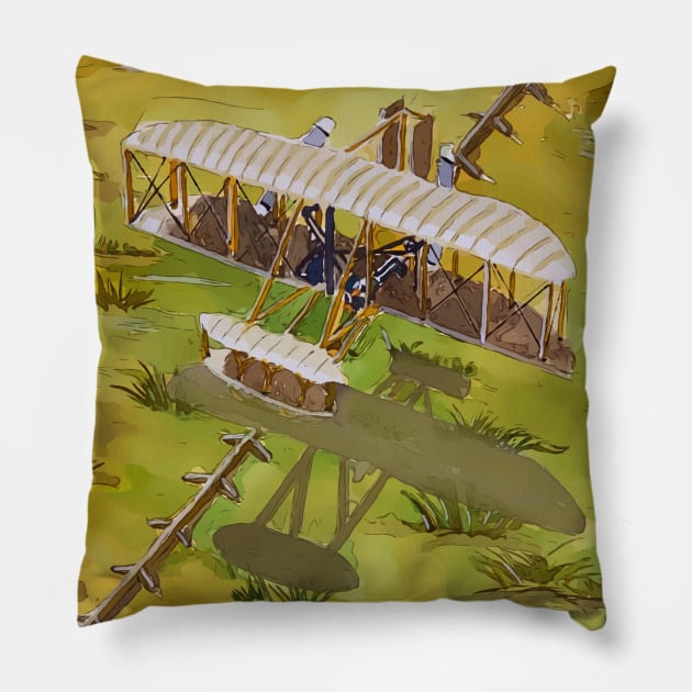 Wright Brothers National Memorial, Kitty Hawk North Carolina Pillow by WelshDesigns