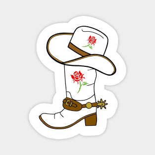 COWGIRL Western Rose Cowboy Boots - Cowboy Art Magnet