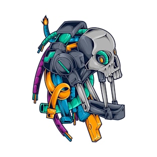 Cyberpunk Mecha Skull T-Shirt