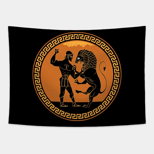 Nemean Lion Wrestling Tapestry by AlyMerchandise