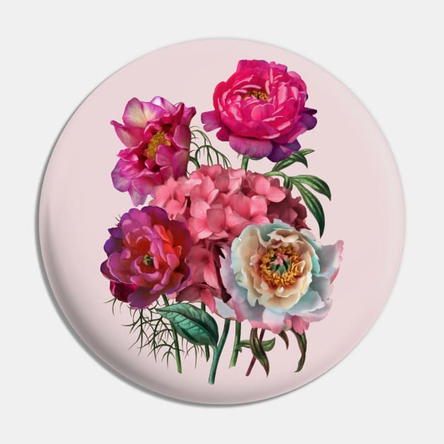 Peonies and Hydrangea bouquet Pin by CatyArte