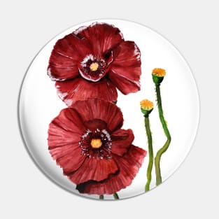 Red Poppy Pin