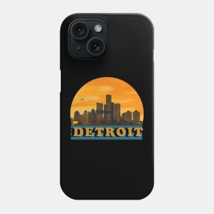 Detroit Skyline City Silhouette Phone Case