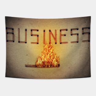 business in flame Tapestry