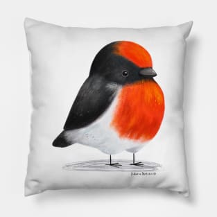 Red capped Robin bird Pillow