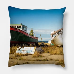Retired Fishing Boat of the Coast of New-Brunswick, Canada V1 Pillow
