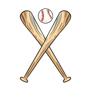 Two Crossed Baseball Bats and Ball T-Shirt