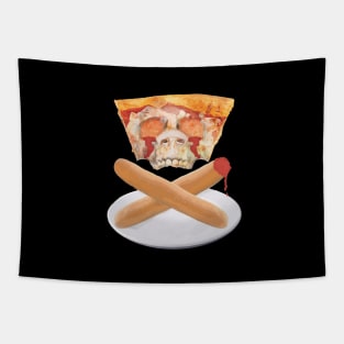 Pizza Skull Tapestry