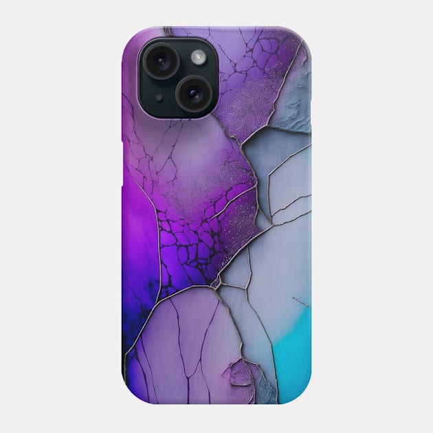 Heather Storm - Abstract Alcohol Ink Resin Art Phone Case by inkvestor