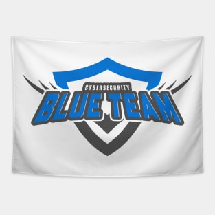 Cybersecurity Shield Blue Team Gamification Logo Tapestry