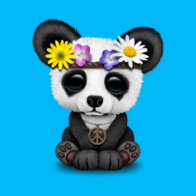 Cute Baby Panda Hippie by jeffbartels