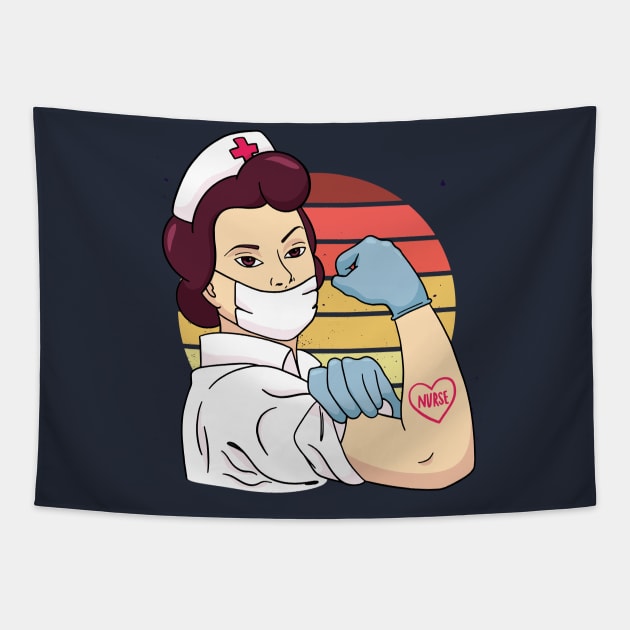 STRONG NURSE design Tapestry by Pot-Hero