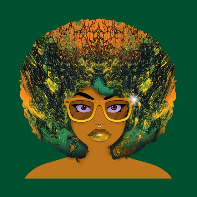 Galaxy Girl Green Afro by FinalBeatComics