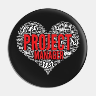 Project manager Heart Shape Word Cloud Design design Pin