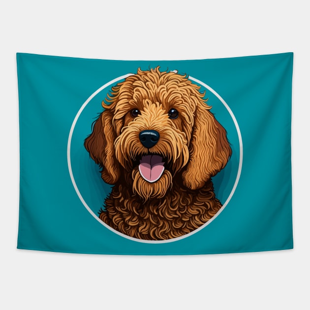 Golden Doodle Portrait Tapestry by SpriteGuy95