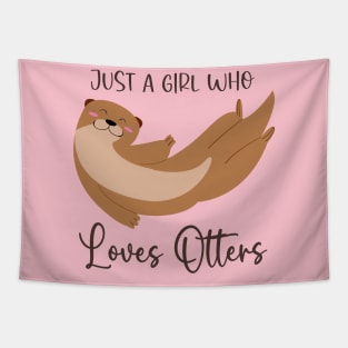 Girl Who Loves Otters Tapestry