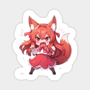chibi fox girl angry Magnet