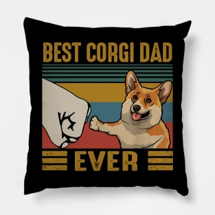 Vintage Best Corgi Dad Ever Bump Fist Shirt Pillow