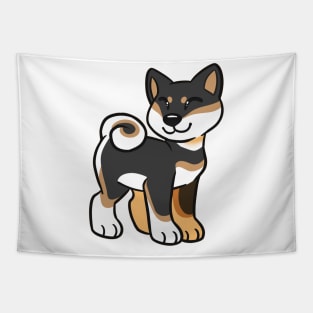 Happy Shiba Inu - Black and Tan Tapestry