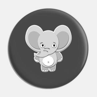 Grey Cute Elephant Pin